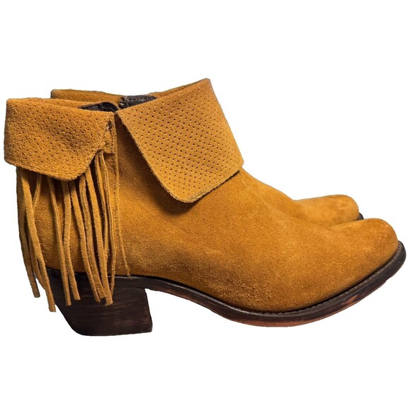 Reba Womens Suede Booties Boots by Justin Boots Brown Suede Fringe Size 10.5B - Picture 7 of 10